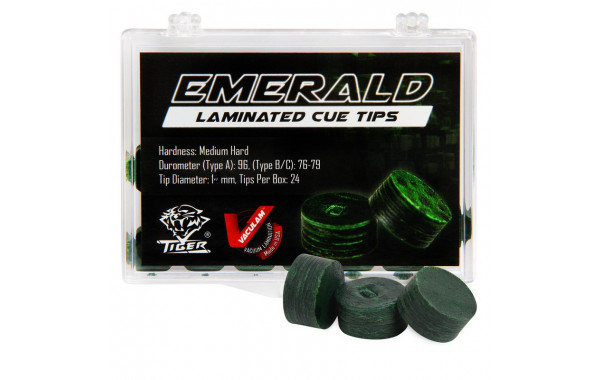 Наклейка для кия Tiger Emerald ø14мм Мedium/Нard, 1шт. 600_380