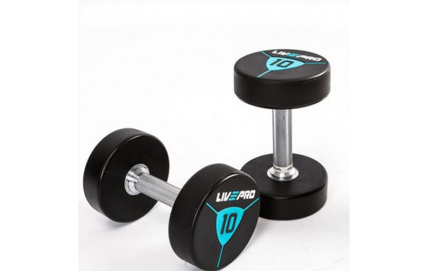 Гантели в уретане 4 кг Live Pro Premium Urethane Dumbbells LP8000-04 600_380