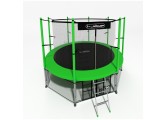 Батут i-Jump Classic 8FT 244 см с нижней сетью и лестницей зеленый