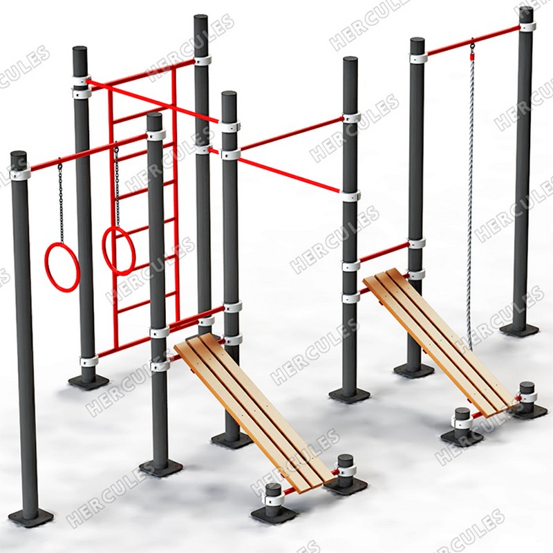 Миникомплекс для воркаута (стационарный с хомутами) Hercules W-2.4.4-1 4335 800_800