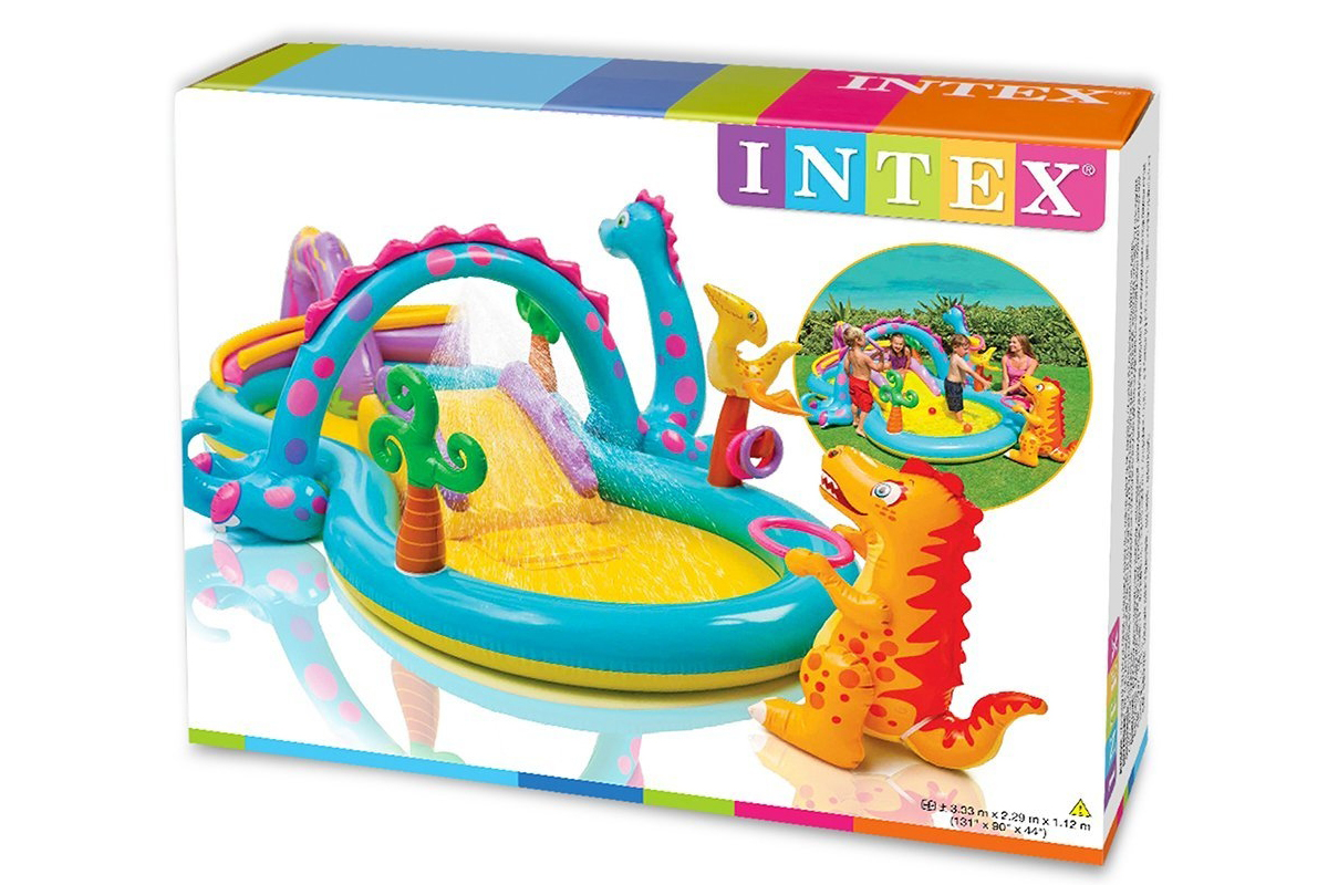 Игровой центр 333х229х112см Intex Динолэнд, c горкой 57135 1200_800