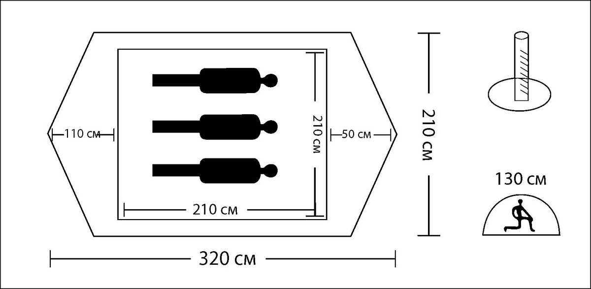 Палатка 3-х местная Greenwood A3 1200_587